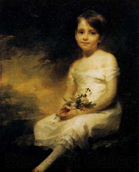 RAEBURN, Sir Henry Young Girl Holding Flowers